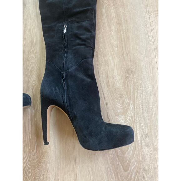 Sam Edelman Kayla black suede over the knee boots size 8 - Picture 4 of 9